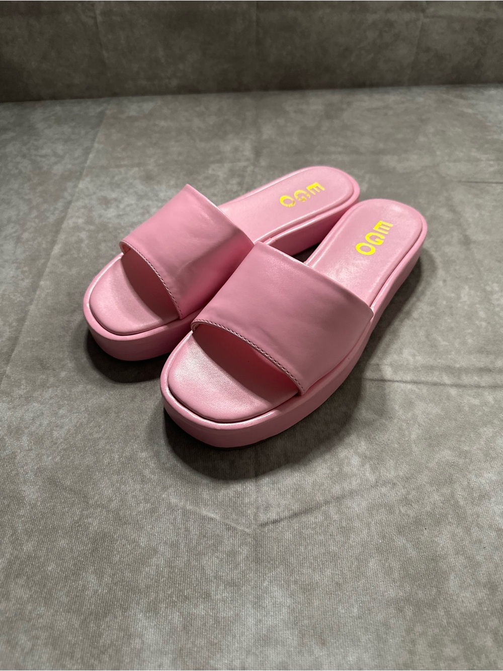 EGO Pink Platform Slide Sandals